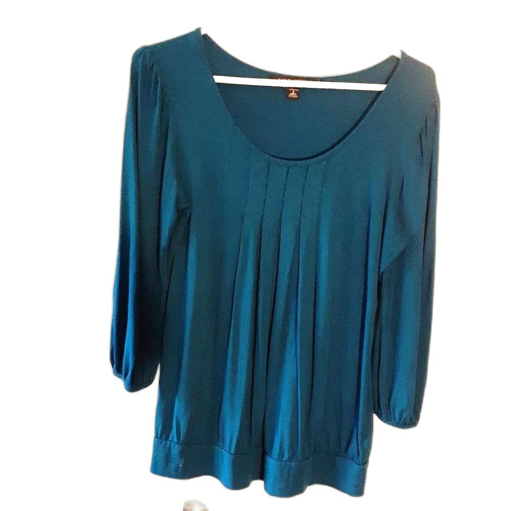 Banana Republic top women's s small teal blue blouse shirt